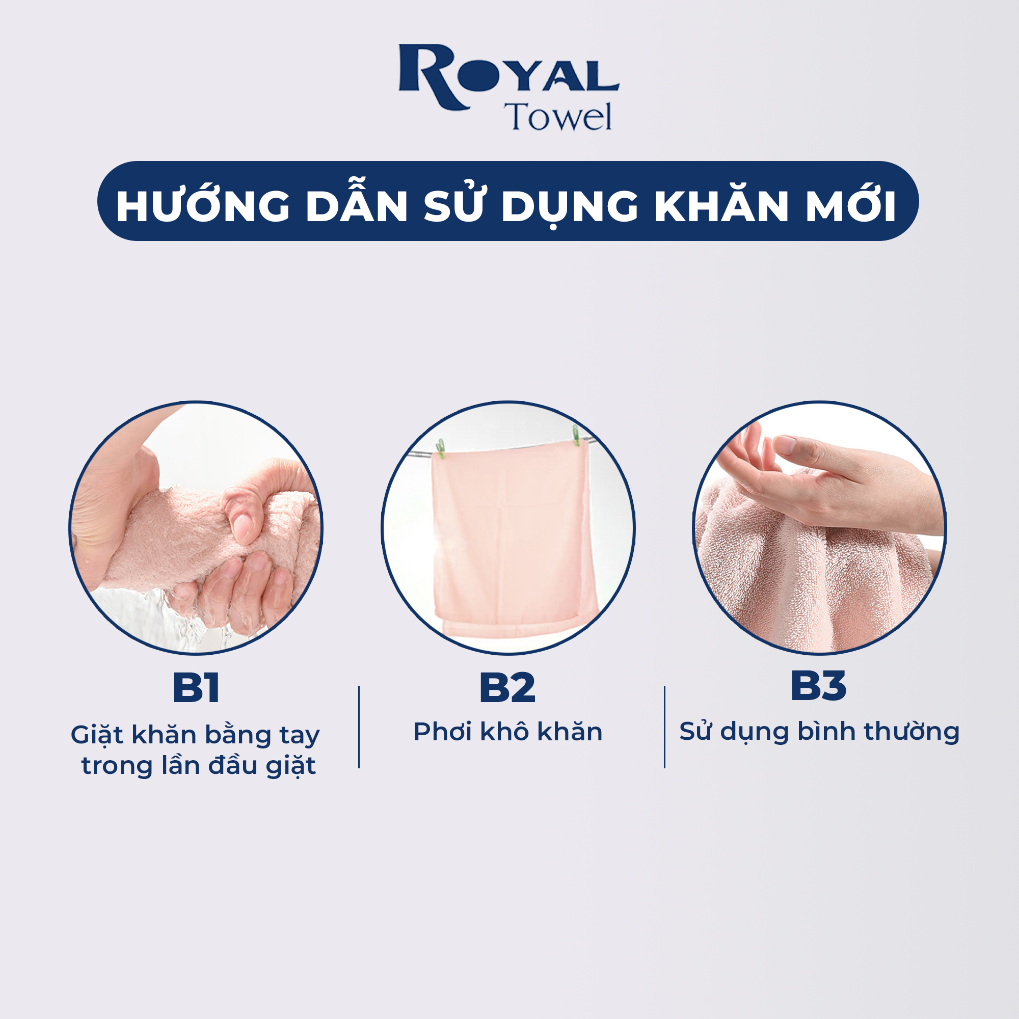 Khăn mặt sợi tre Royal Towel 30x50cm thấm hút tốt, không đổ lông, không ra màu