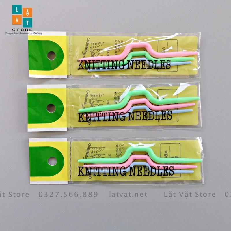 Bộ 3 cây Kim xoắn chữ U, kim nhựa cong bằng nhựa ABS, kim nhựa giá sỉ