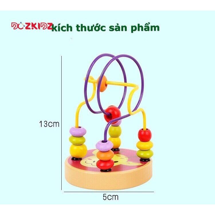 Đồ chơi gỗ vận động tinh - Luồn hạt cho bé từ 0 đến 3 tuổi - DOZKIDZ