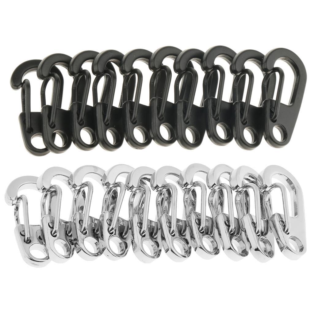 20Pcs Mini Alloy Key Buckle Snap Spring Clip Hook Carabiner Keychain Keyring 26mm for Backpacking, Camping, Hiking, Cycling, Fishing, Kayaking