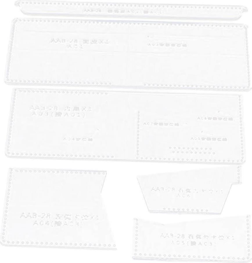 7 Chiếc Chất Liệu Acrylic Stencil Bản Mẫu Khuôn Mẫu Cho Bóp Ví Da Cầm Tay Làm Cho