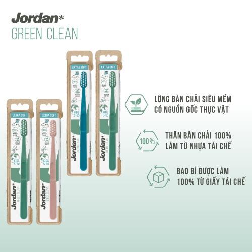 [Combo 4] Bàn chải đánh răng Jordan Green Clean cho trẻ em 5-10 tuổi lông siêu mềm