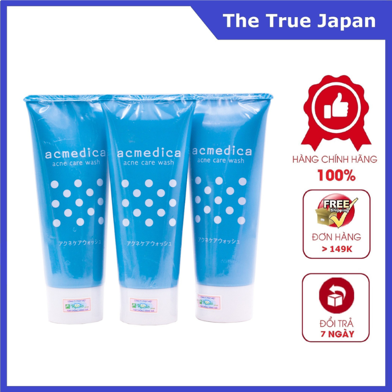 Combo Sữa Rửa Mặt Ngăn Ngừa Mụn, Sạch Nhờn, Ngừa Thâm Nhật Bản Naris Cosmetic Acmedica Acne Care Wash (100g) + Bông bọt biển massage mặt Hàn Quốc Aroma – Hàng chính hãng