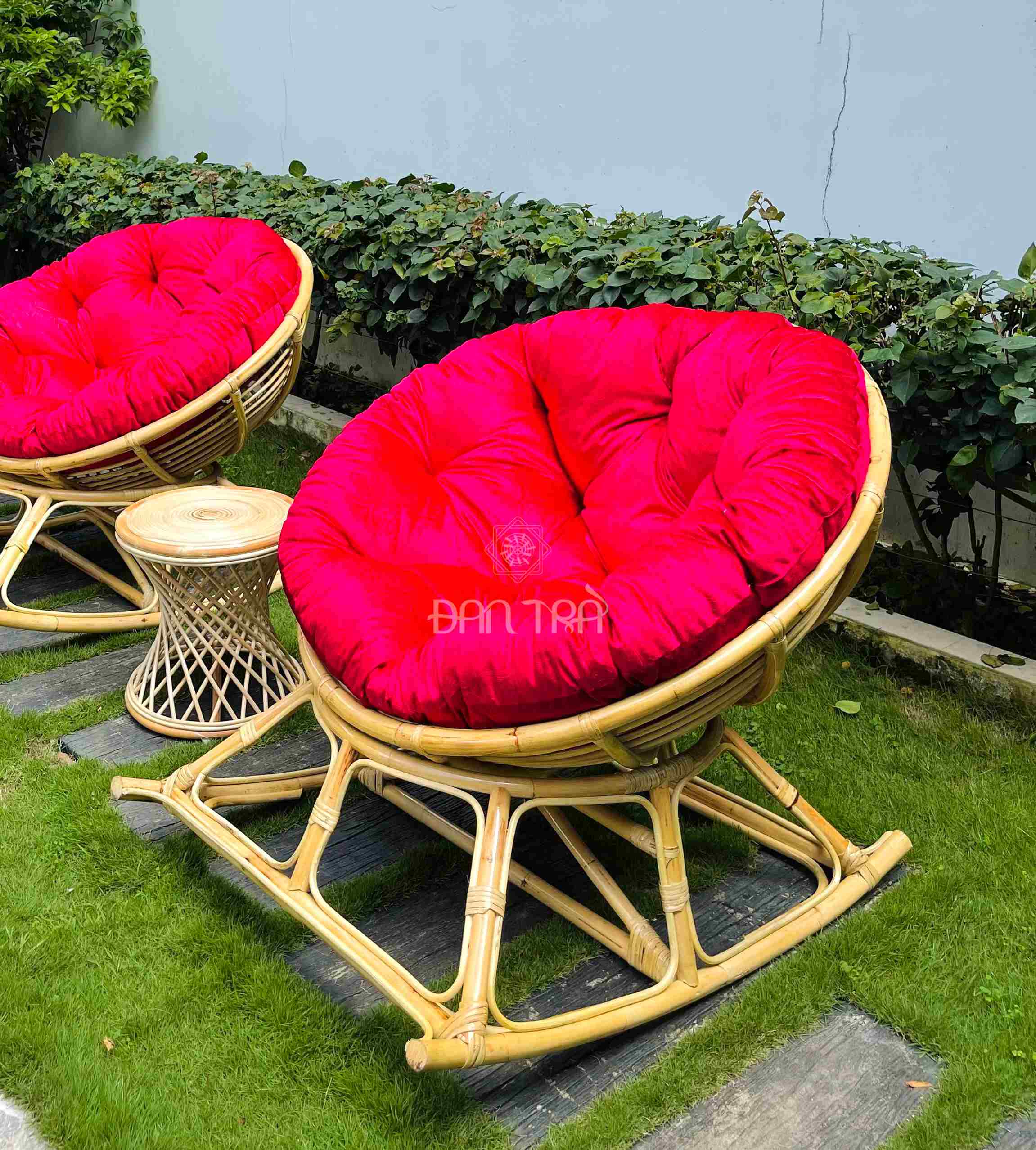 Ghế Mây Tròn Papasan Bập Bênh Thư Giãn, Ghế Mây Đọc Sách Kèm Nệm, Mây Tre ĐAN TRÀ ( Được Chọn Màu Nệm)