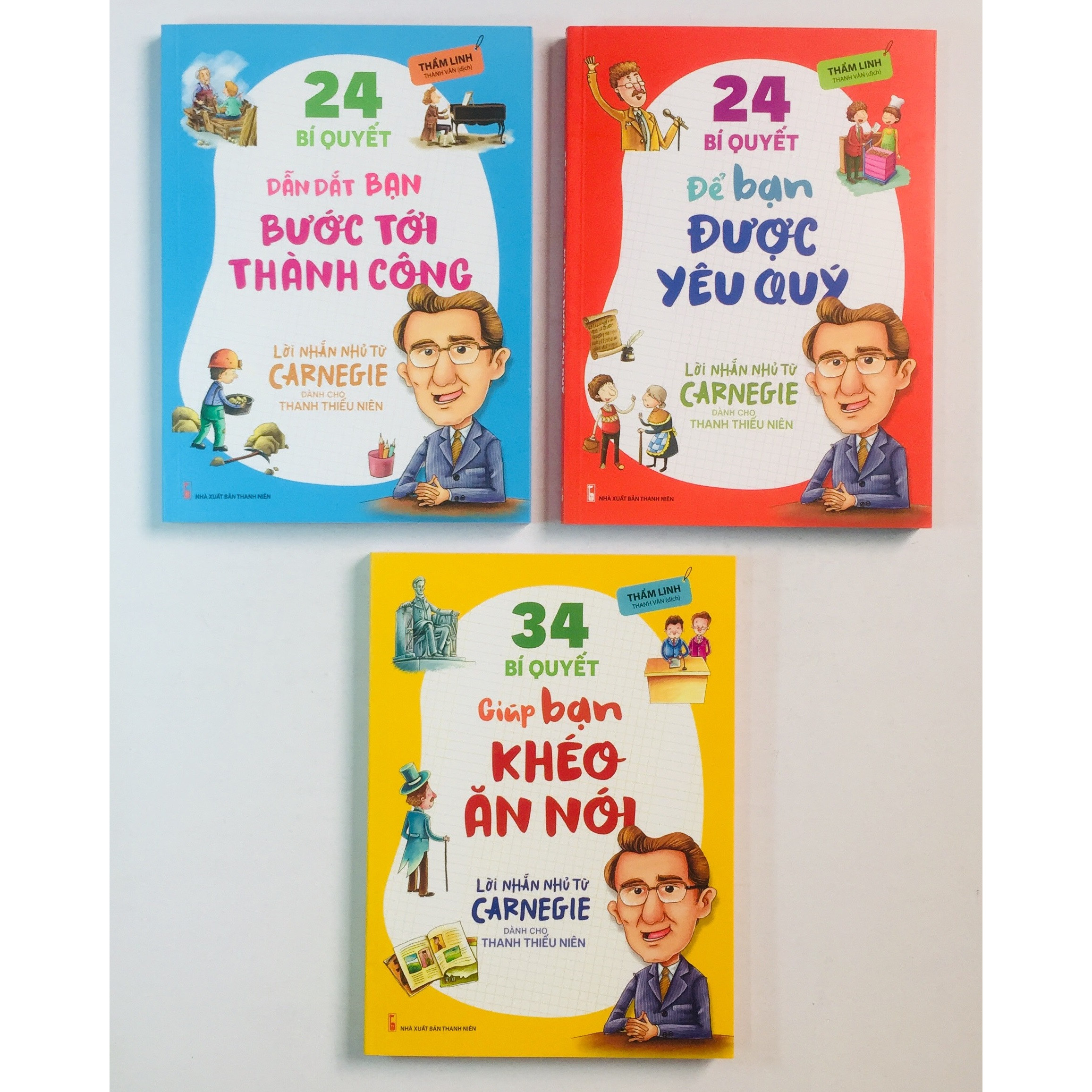 Combo 3 cuốn Lời Nhắn Nhủ Từ Carnegie Dành Cho Thanh Thiếu Niên : 24 Bí Quyết Dẫn Dắt Bạn Tới Thành Công + 34 Bí Quyết Giúp Bạn Khéo Ăn Nói  +24 Bí Quyết Để Bạn Được Yêu Quý