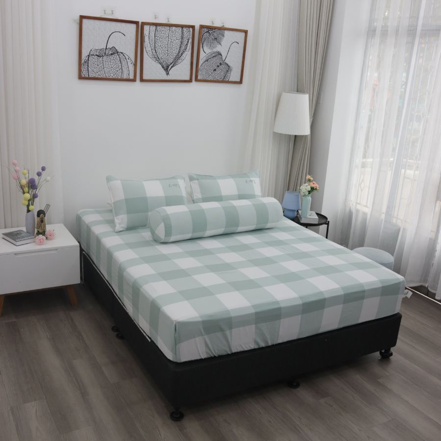 Bộ ga giường nhuộm sợi công nghệ Yarn Dyed K-Bedding KPCD 203 (không bao gồm chăn)