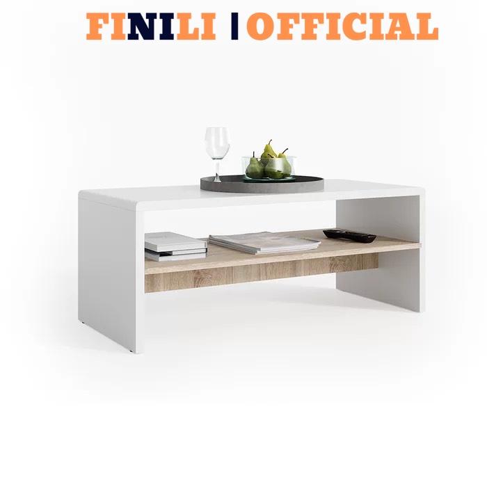 Bàn trà sofa giá sốc FINILI 2 tầng nhỏ gọn gỗ công nghiệp đẹp phòng khách FNLO88