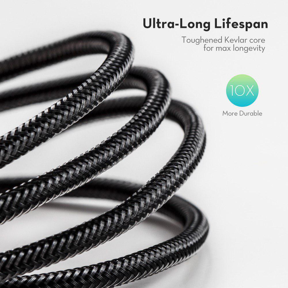 Dây Cáp Sạc Type C to C Sạc Nhanh 60W, Dài 1m, Dây Dù Nylon Siêu Bền RAVPower RP-CB047 - Hàng Chính Hãng