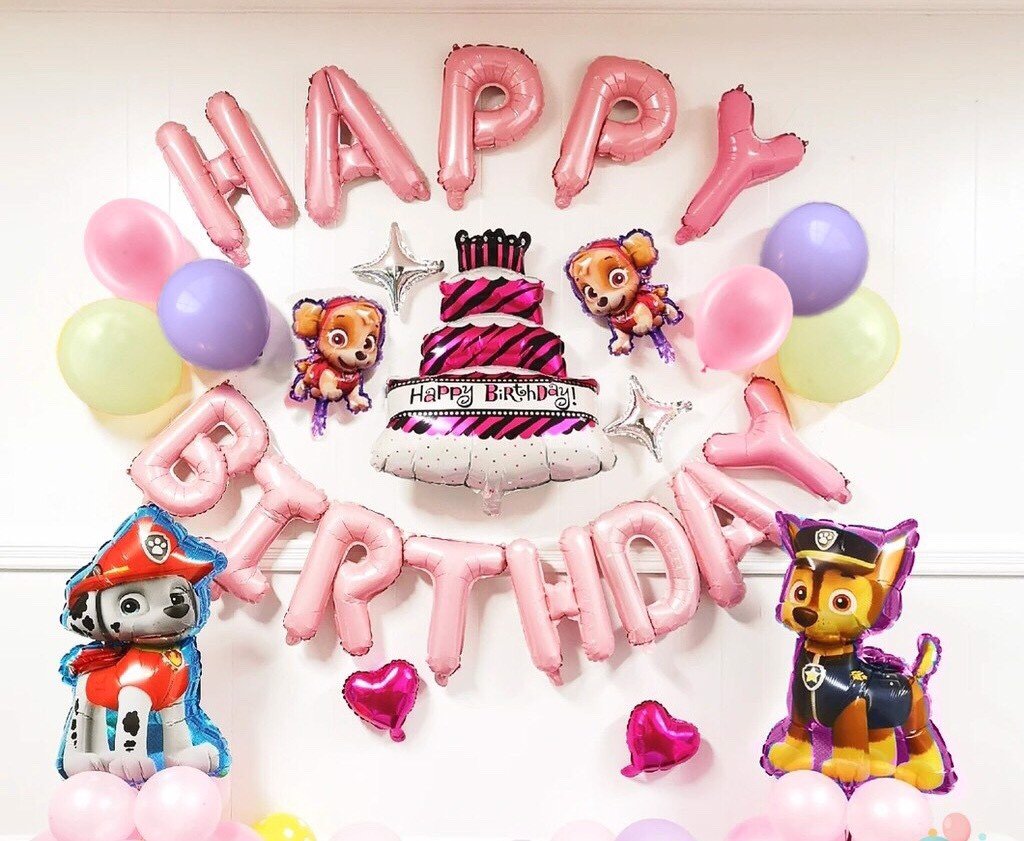 Bộ bong bóng trang trí sinh nhật chó cứu hộ paw patrol set cch23