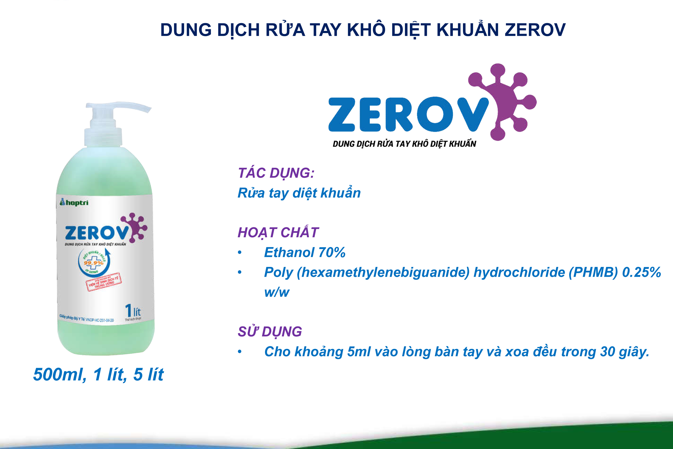 Dung dịch rửa tay khô Diệt khuẩn ZeroV