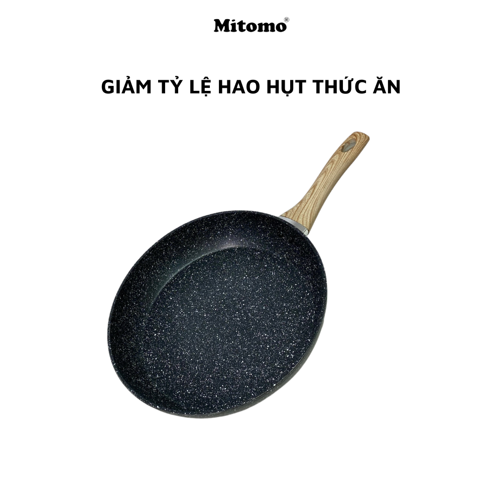 Bộ nồi chảo vân đá 6 món chống dính cao cấp Mitomo Queen Time, dùng cho bếp từ, bếp ga - Hàng chính hãng