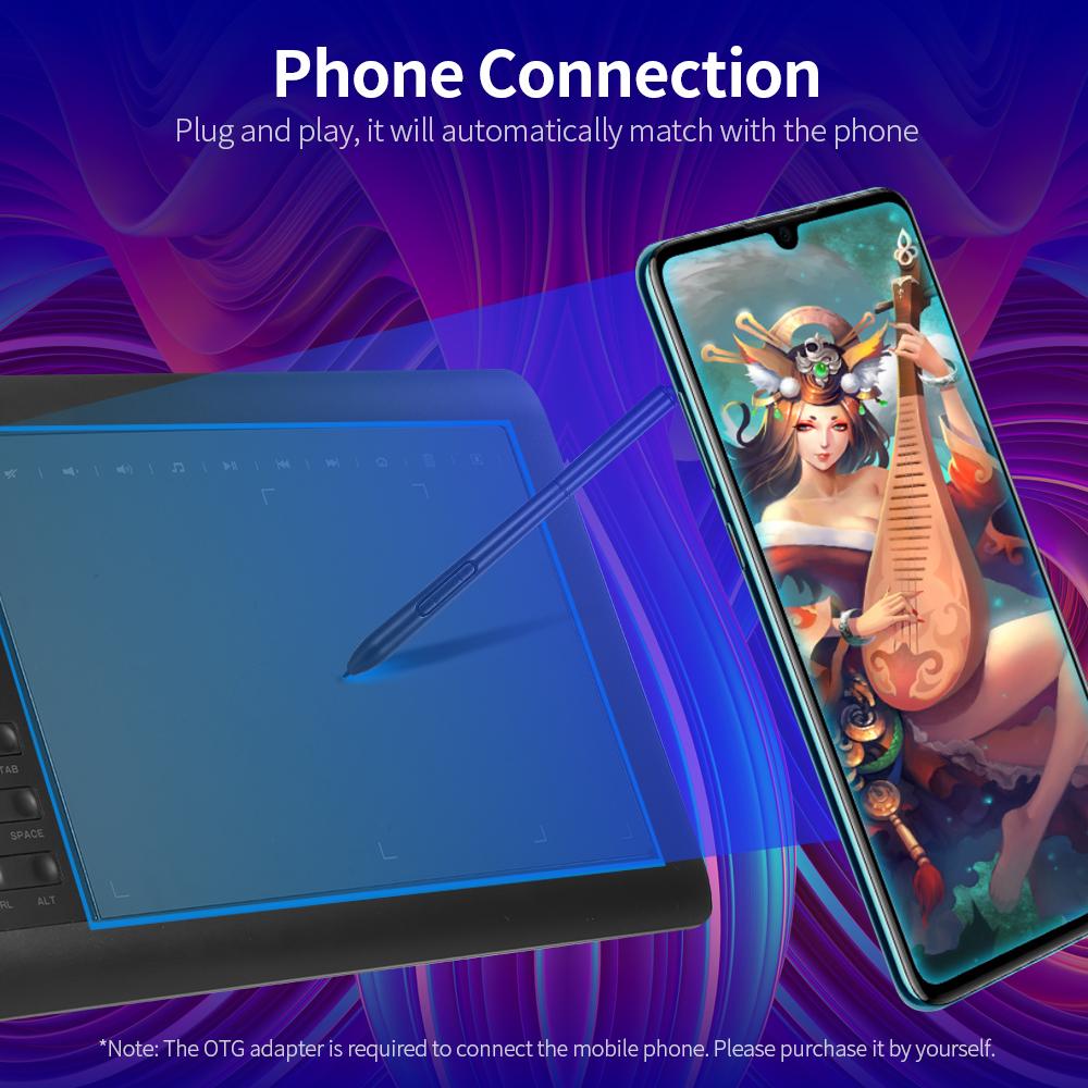 Máy tính bảng vẽ đồ họa 10moons 1060 Plus lớn 10 * 6 inch