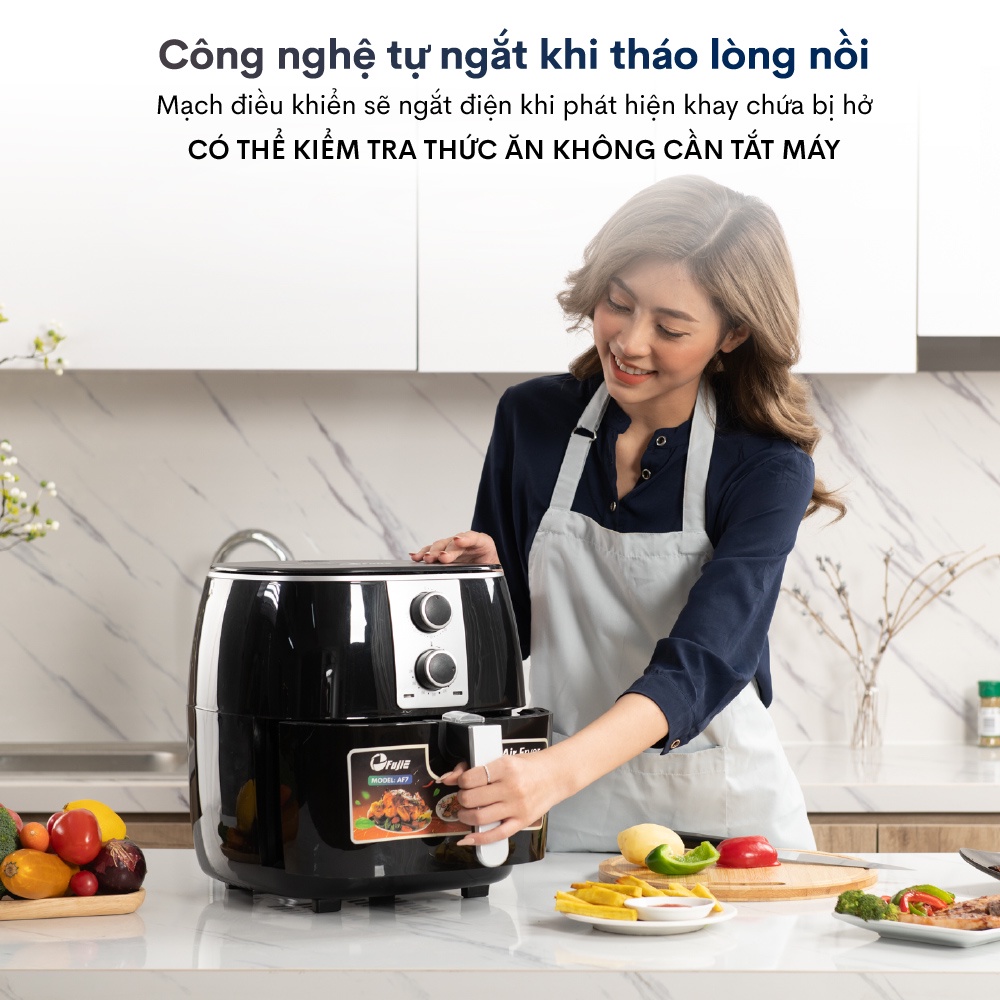 Nồi chiên không dầu 7.5 Lít -12 Lít nhập khẩu FujiE, tự ngắt chống dính cao cấp- Hàng chính hãng