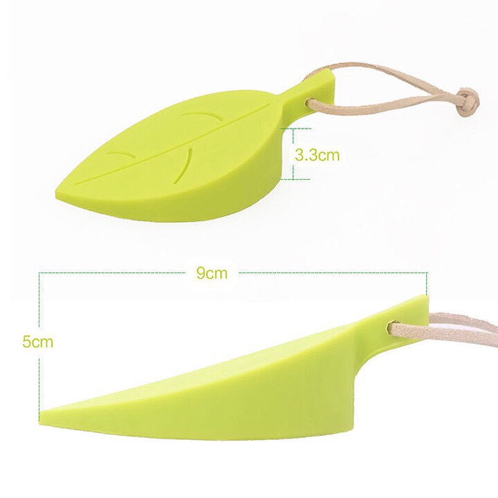 Combo 05 Miếng chặn cửa Silicon hình Lá - Màu xanh
