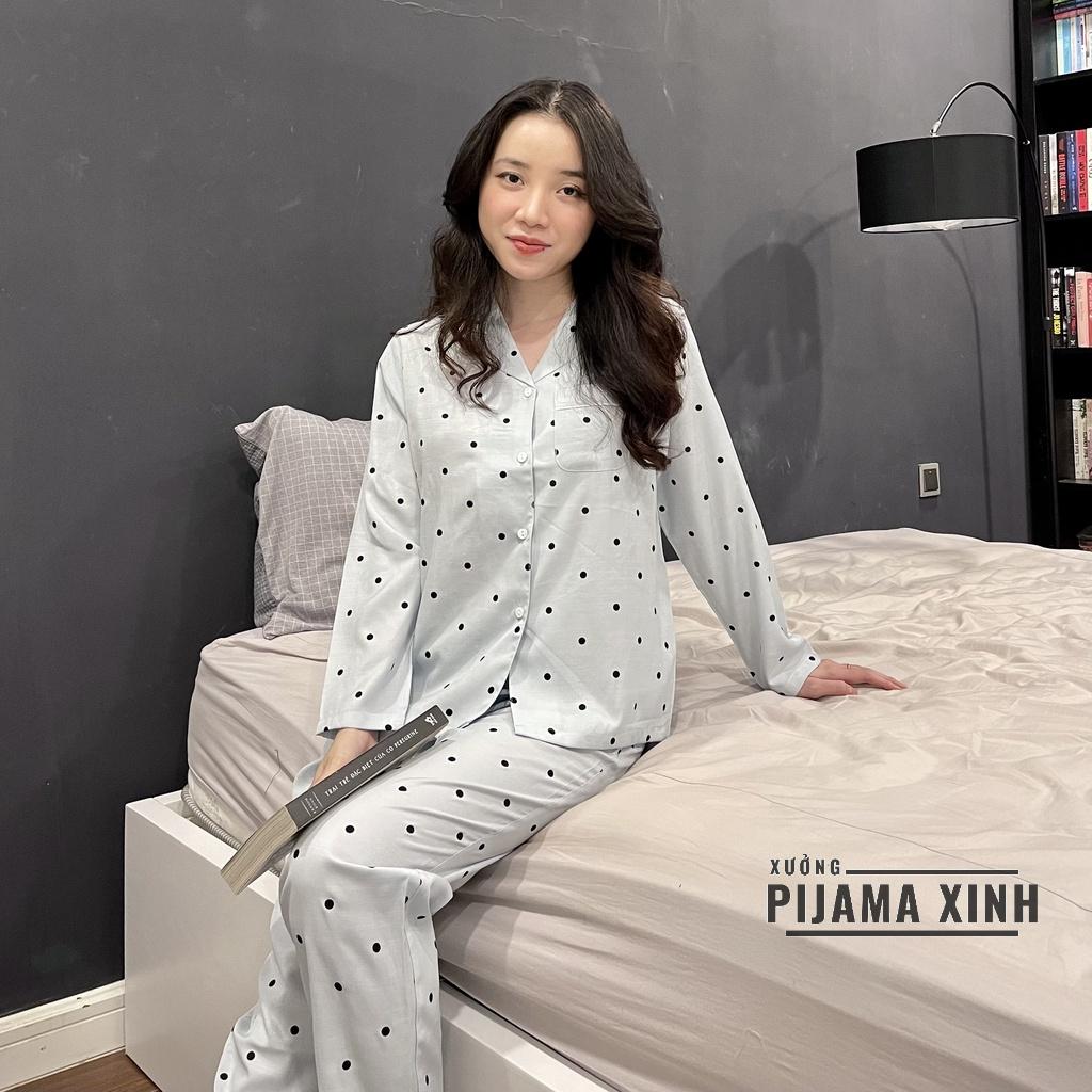 BỘ PIJAMA NỮ MẶC NHÀ DÀI TAY - Chất Lụa Đũi Mềm Thoáng Mát Nhiều Họa Tiết Bộ Quần Áo Dài