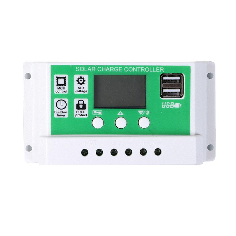 Bộ Điều Khiển Bảng Điều Khiển Năng Lượng Mặt Trời 12 / 24V Pwm Với Cổng Usb Kép Cài Đặt Hẹn Giờ Hiển Thị Màn Hình Lcd