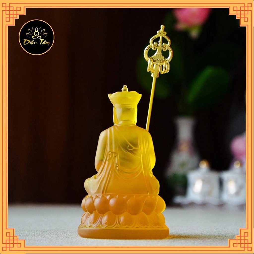 Tượng phật địa tạng vương bồ tát cao 10cm tượng phật để ô tô đồ thờ cúng shop Diệu Tâm mẫu Địa Tạng LL đài sen 10cm
