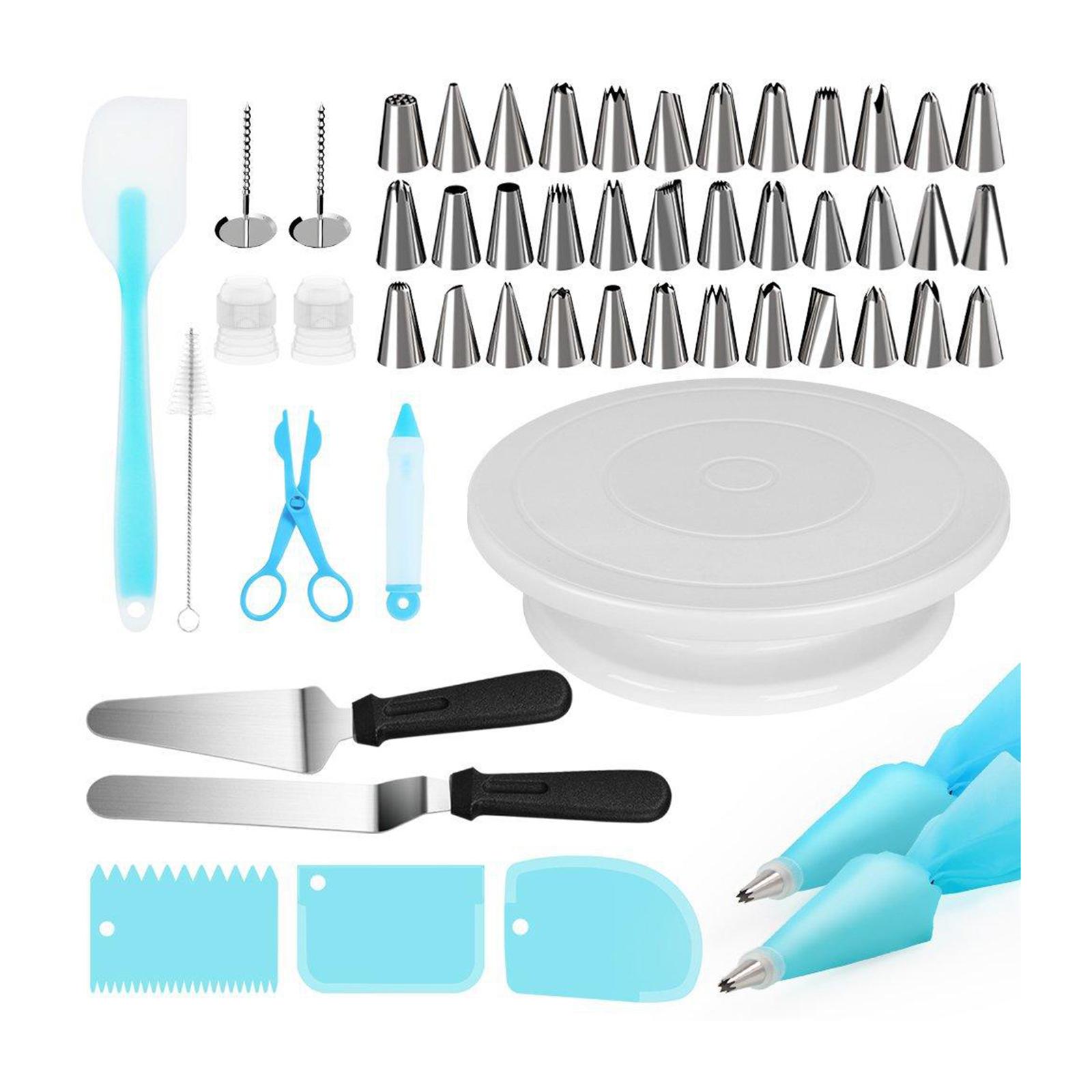 52pcs Cake Decorating Kit Cake Decoration Supplies Set Tool for Home Kitchen, Cake Decoration Equipment Supplies w/ Cake Turntable & Icing Spatula