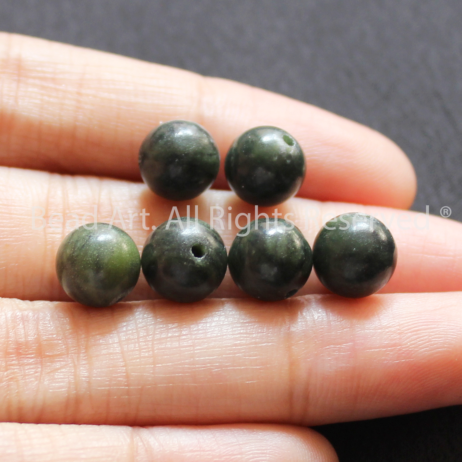 [1-2 Hạt] 8MM Indian Matte Agate Xanh Lá Tự Nhiên, Hoả, Mộc, Đá Phối Vòng Tay Phong Thuỷ, Chuỗi Hạt - Bead Art