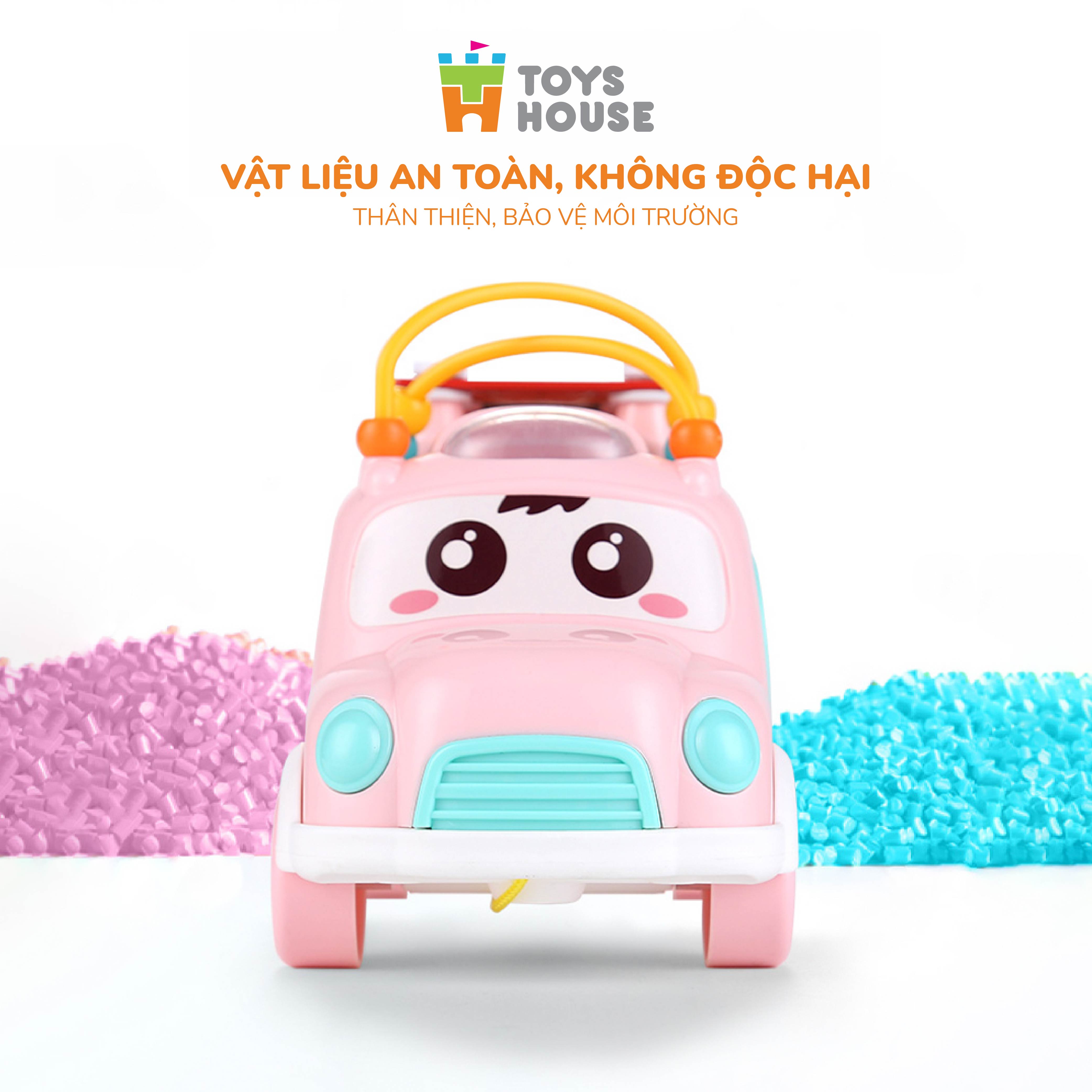 Đồ chơi giáo dục cho bé - ô tô thả khối kết hợp đàn gõ Xylophone ToysHouse HE8036 - màu xanh/hồng