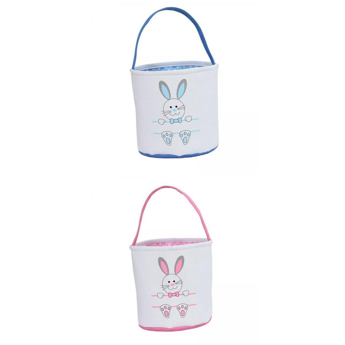 2Pcs Cute Easter Bunny Basket Easter Rabbit Buckets Handbag for Holiday