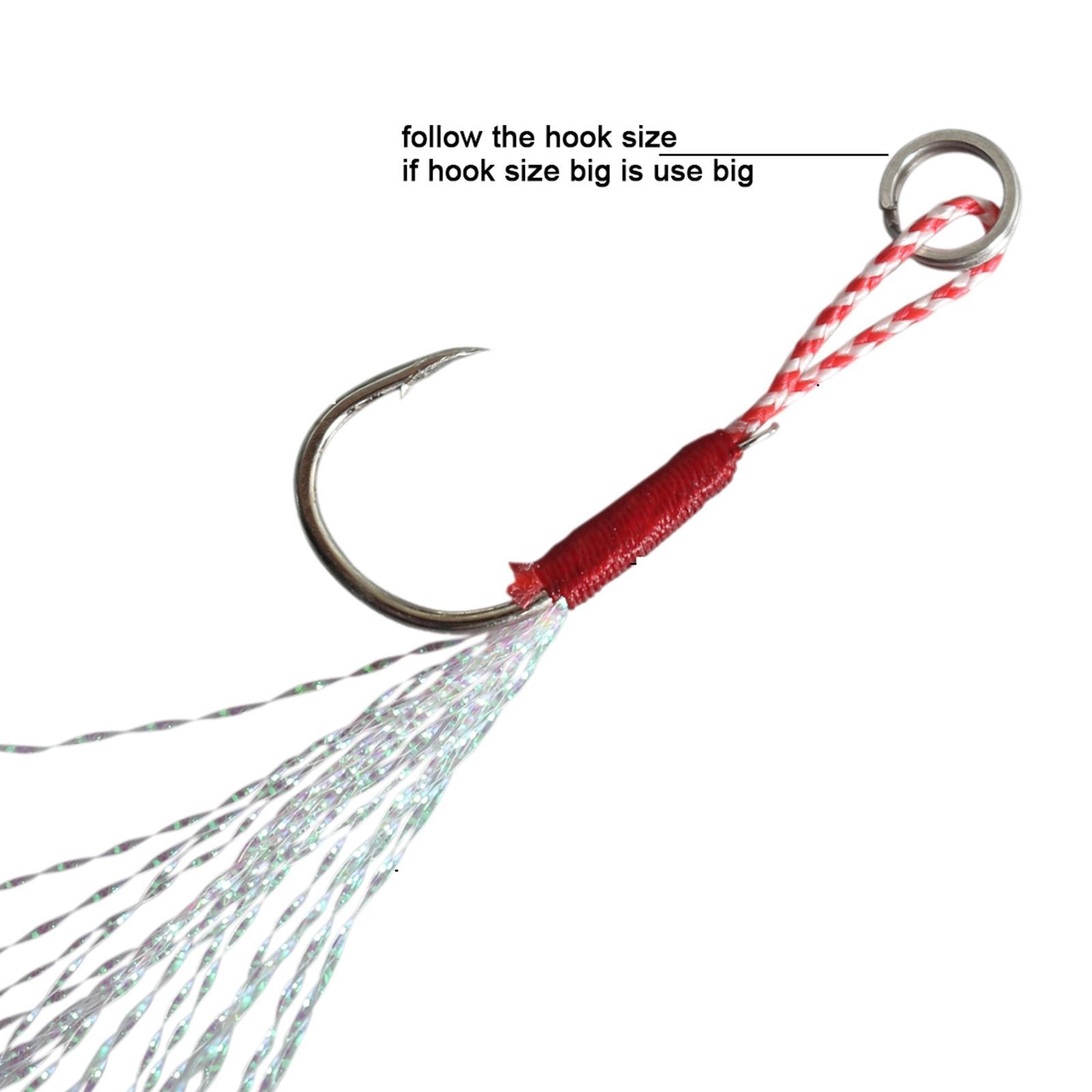 Fishing Assist Hooks Fast Slow Jig Fishing Hook Carbon Steel Assist Hook Saltwater for Jigging Vertical Jigging Lures Circle Hooks