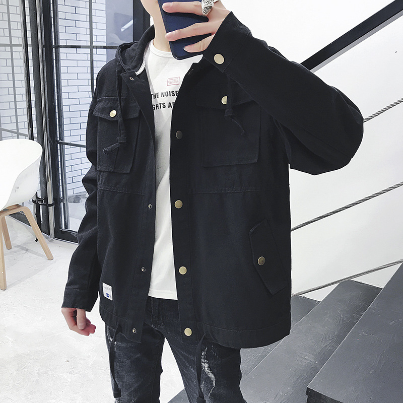 Áo khoác/Áo jacket/Áo nam, dài tay, chất liệu bò, thời trang, kiểu dáng rộng rãi, phong cách học sinh TA96