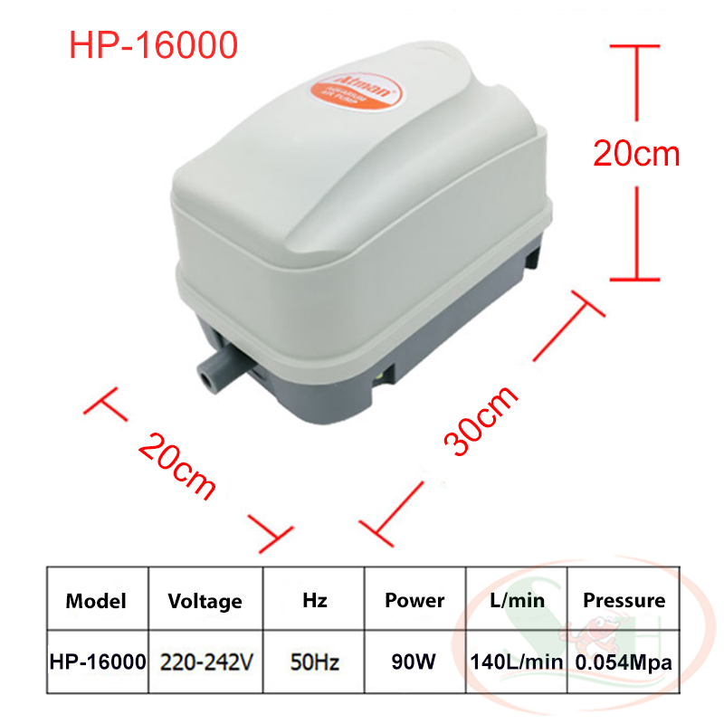 Máy sủi oxy Atman HP 4000, 8000, 12000, 16000 nhiều vòi sục khí công suất lớn bể cá tép thủy sản