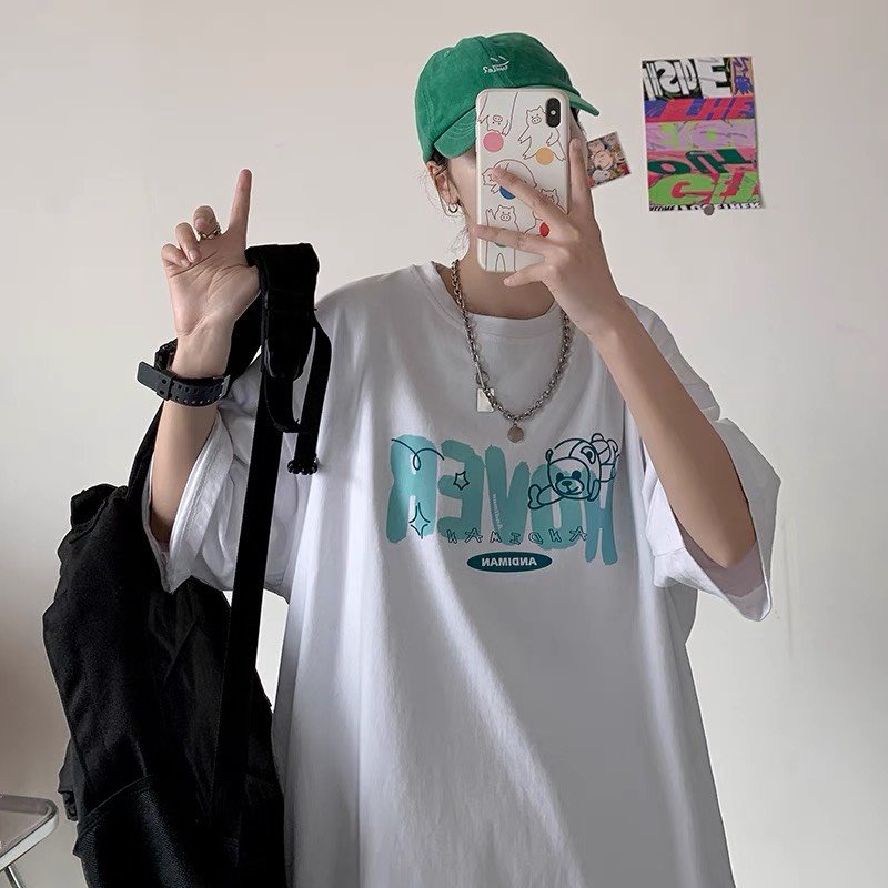 [Hình Thật] Áo Phông, Áo Thun Nam Nữ Form Rộng Tay Lỡ Unisex Tay Lỡ Hover Từ 40kg-70kg