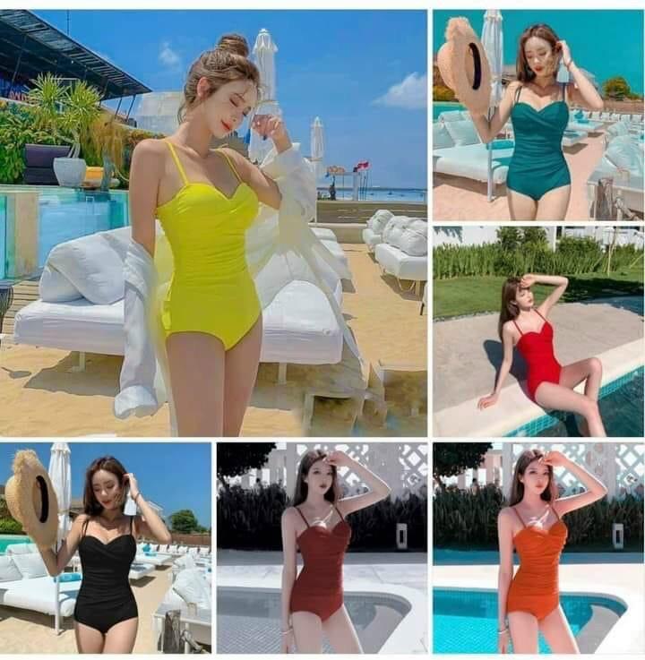 Đồ bơi nữ liền thân Bikini 1 mảnh chéo bộ bơi Cúp Ngực nâng may giấu bụng đi biển đi bơi LM013