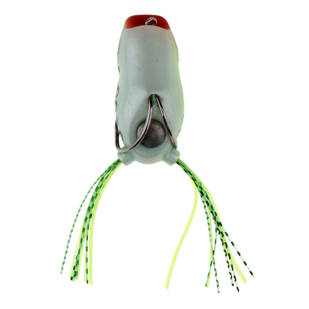 Lifelike Topwater Frog Fishing Lure Soft Crankbaits Hook Baits for Bass Pike