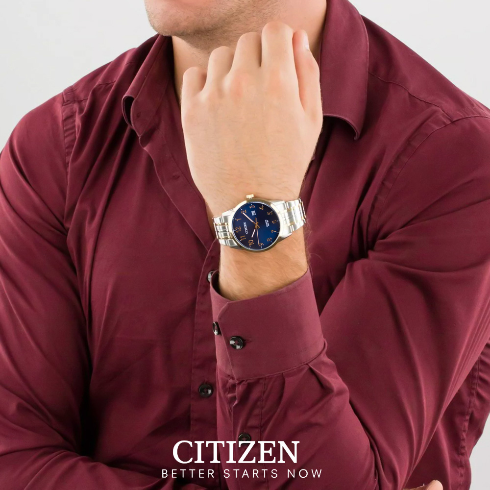 Đồng Hồ Nam Citizen Dây Thép Không Gỉ BI5007-53L - Mặt Xanh (39mm)