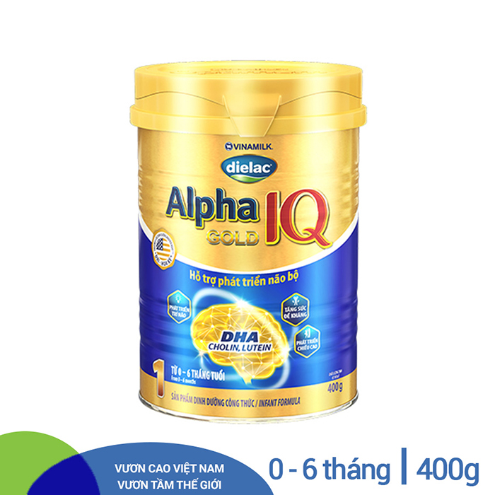 Sữa Bột Vinamilk Dielac Alpha Gold IQ Step 1 Hộp Thiếc (400g)