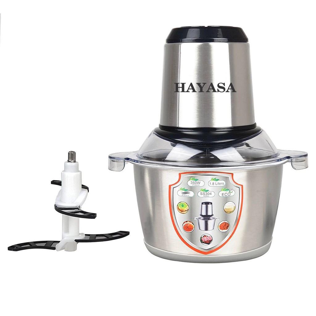 Máy xay thịt 350W Hayasa HA-386 cối inox 304 dung tích 1.8L, 2 tầng dao 4 lưỡi xay