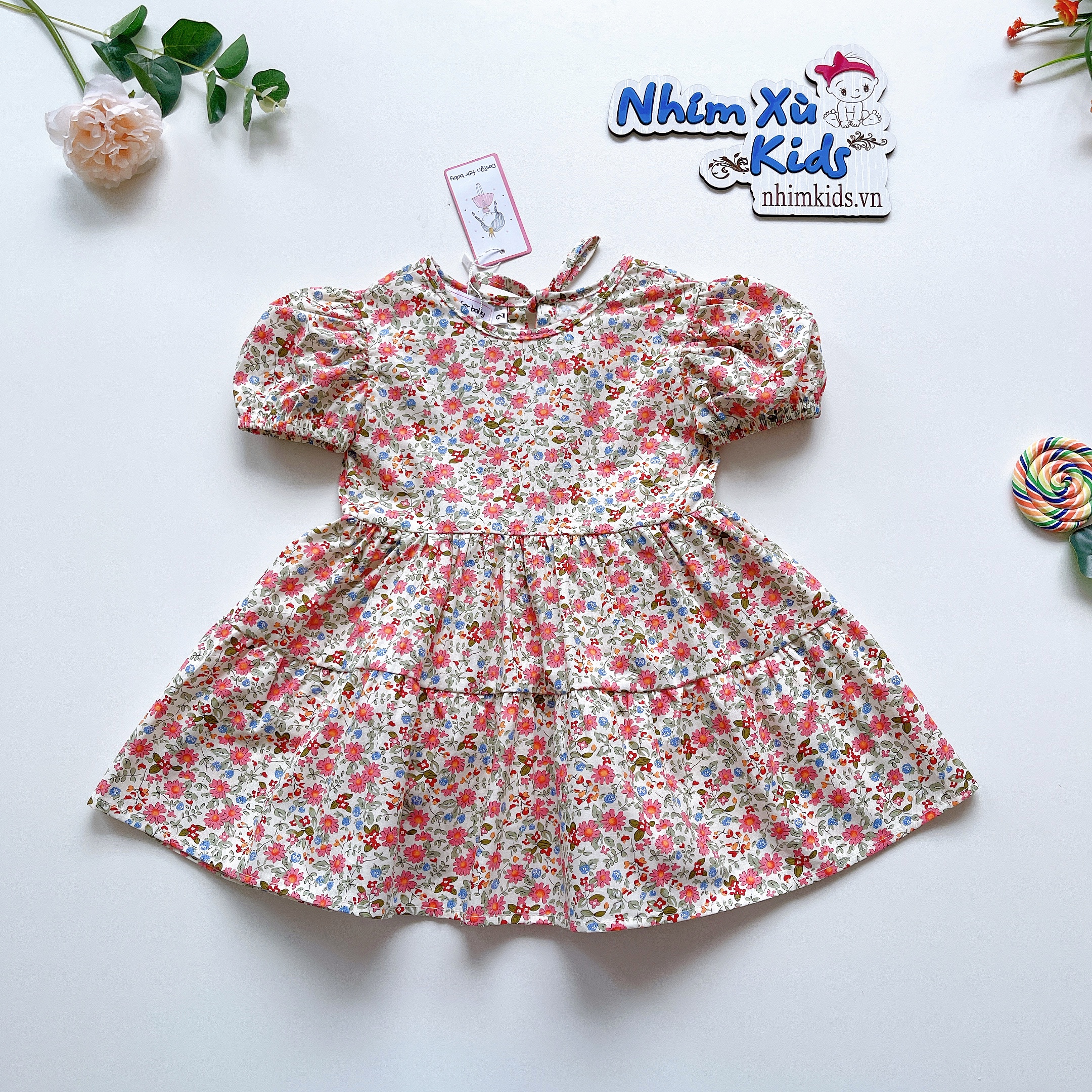 Váy Babydoll Hoa Nhí Bé Gái 4 Đến 28kg, Đầm Bé Gái Chất Thô Lụa Mềm Mát