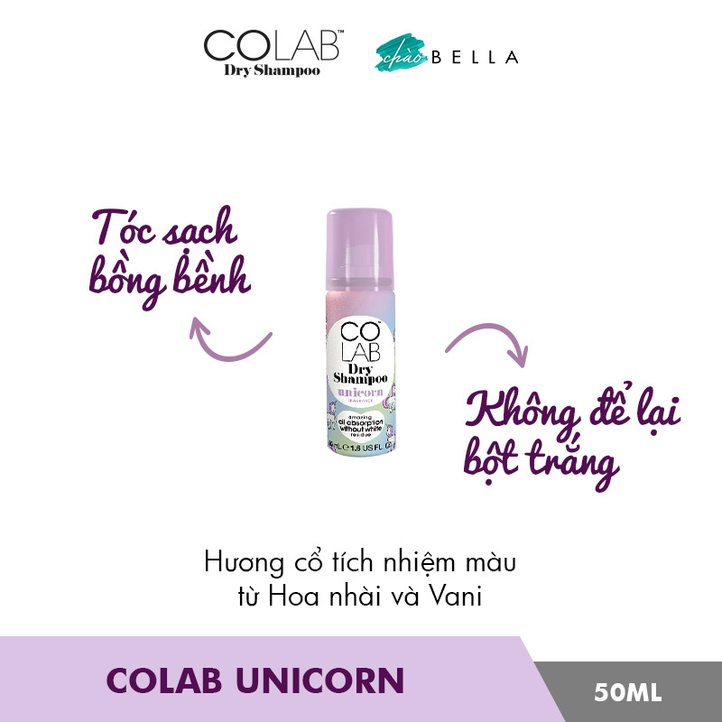 Combo 2 Chai Dầu Gội Khô Colab mùi Original + Unicorn 50ml/chai