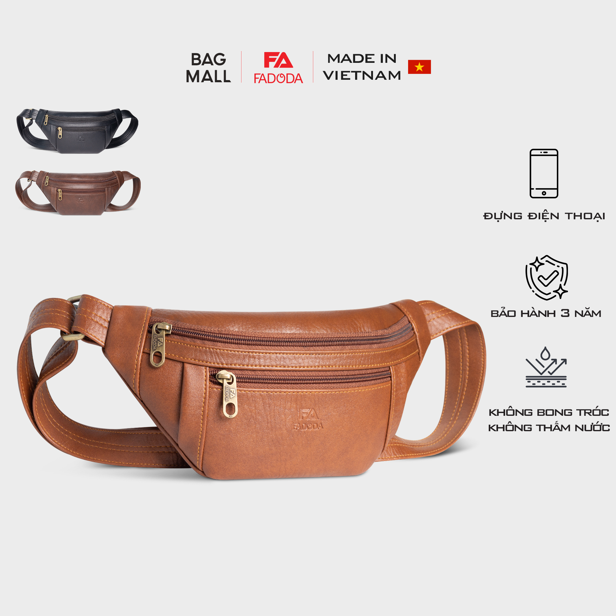 Túi đeo chéo bao tử thời trang unisex FADODA FDC8