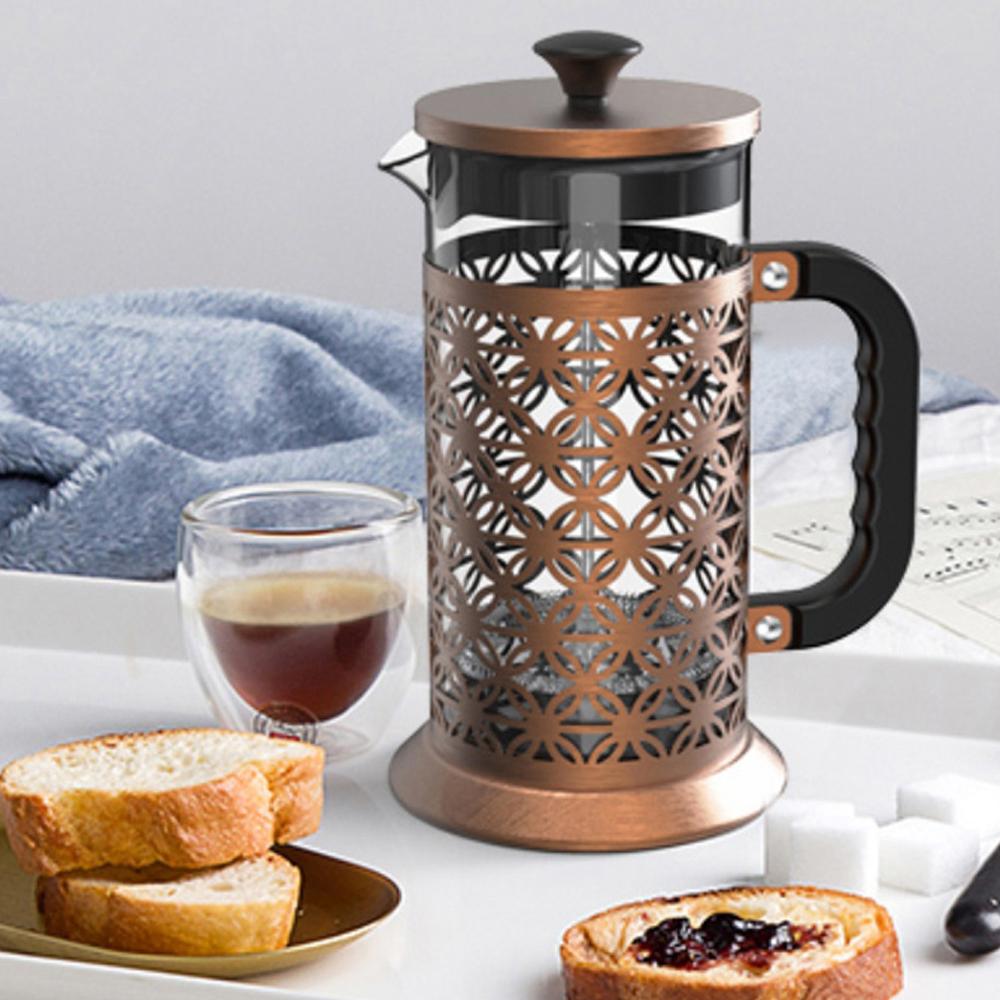 Bình pha cà phê 1000ml được làm bằng thủy tinh borosilicat chịu nhiệt chất lượng cao, Thanh nén và 3 lớp lọc bằng thép không gỉ