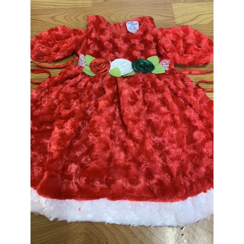 Đầm Bông Hồng tay rớt Noel cho bé .