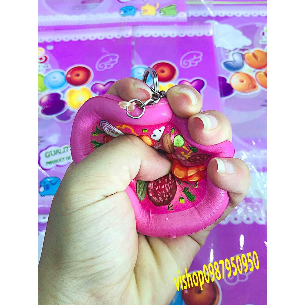 ĐỒ CHƠI SQUISHY MÓC KHÓA BÁNH PIZATRON mã HVX27 Ggiá như sỉ