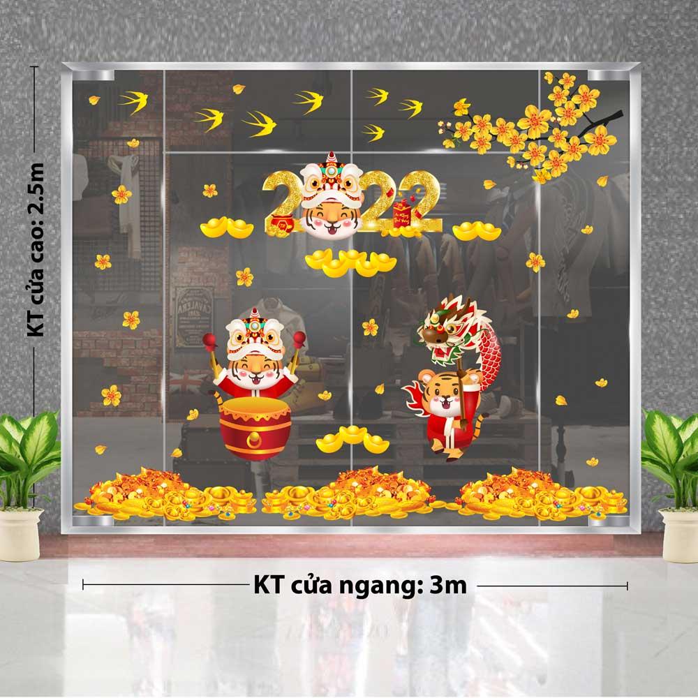 DECAL TRANG TRÍ TẾT NGUYÊN ĐÁN 2022 COMBO SỐ 8
