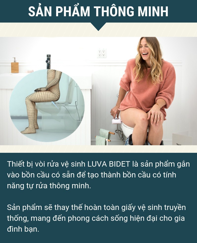 Vòi Rửa Xịt Vệ Sinh Thông Minh Luva Bidet LB201, 2 Vòi Rửa, Hàng Chính Hãng, Không Dùng Điện, Tự Rửa Vòi Phun