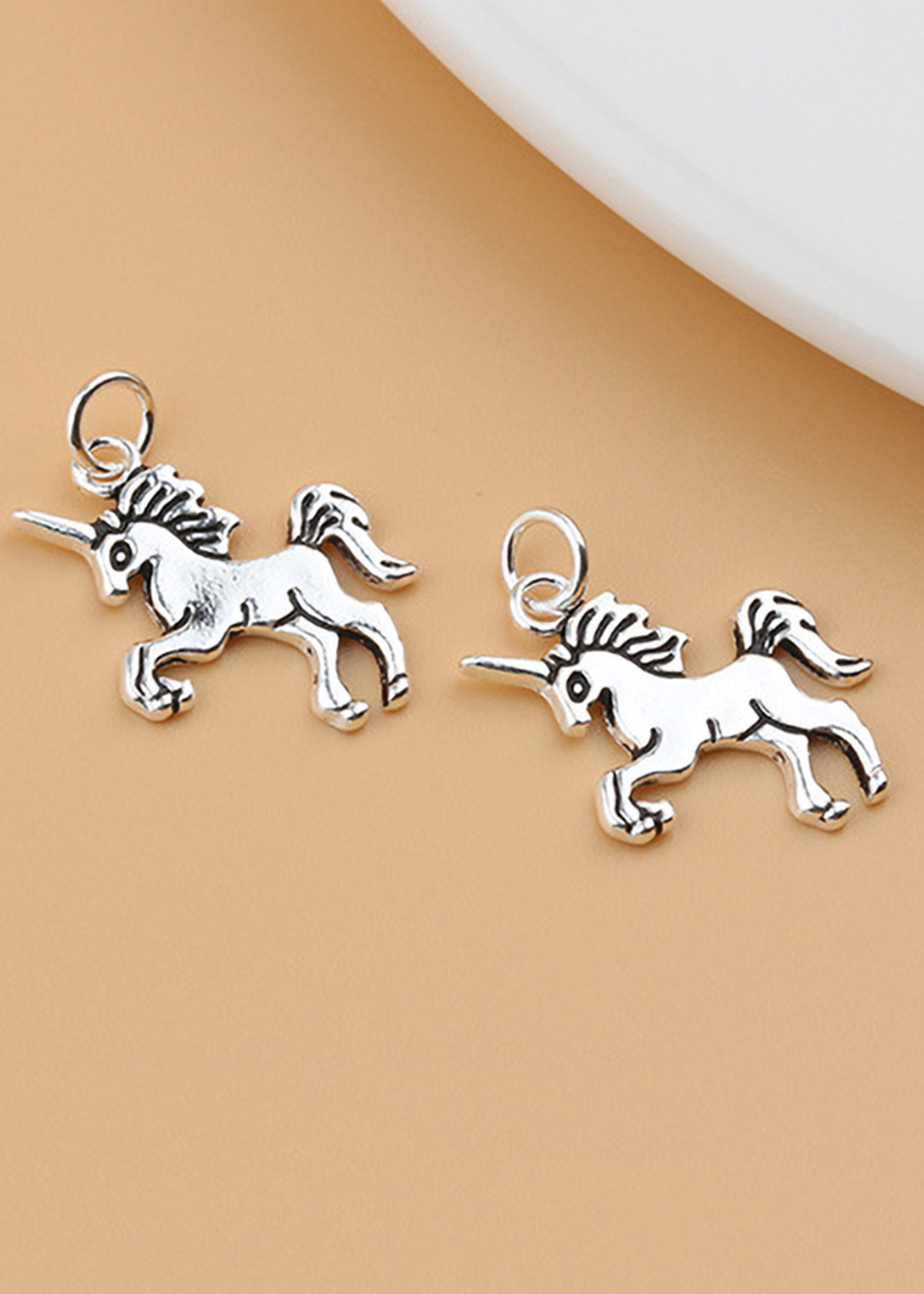 Combo 2 cái charm bạc thái hình ngựa kỳ lân treo - Ngọc Quý Gemstones
