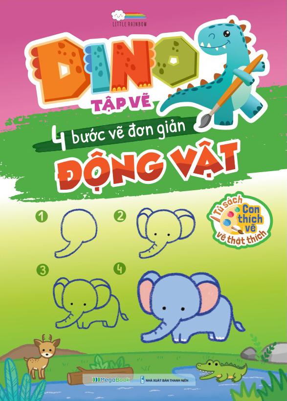 Dino Tập Vẽ - 4 Bước Vẽ Đơn Giản - Động Vật