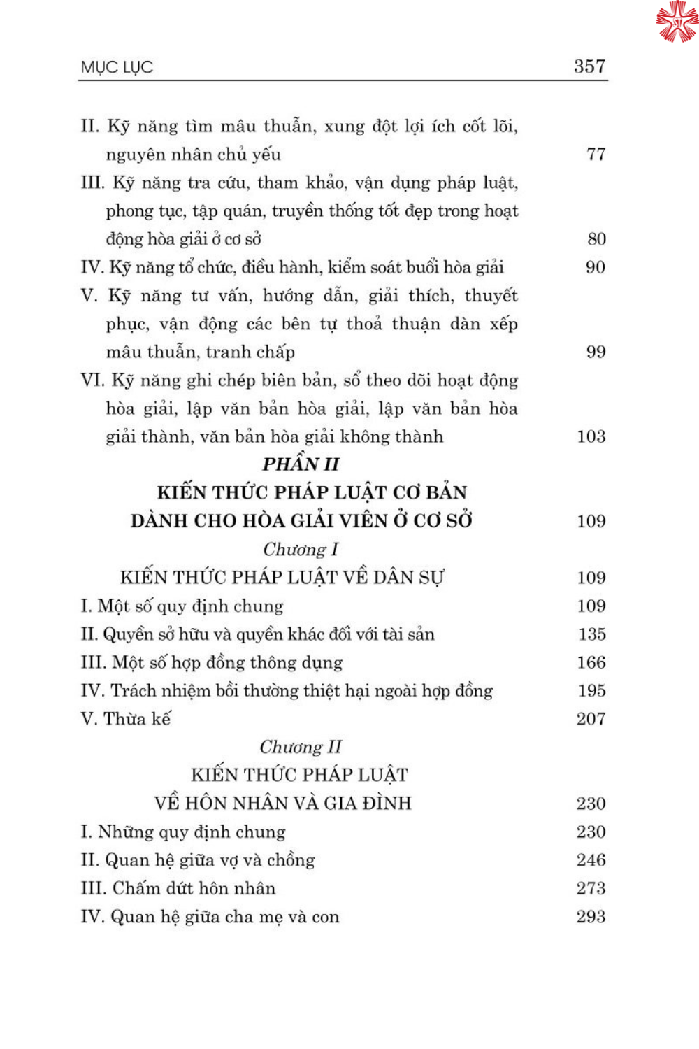 Cẩm nang công tác hòa giải ở cơ sở ( bản in 2024)