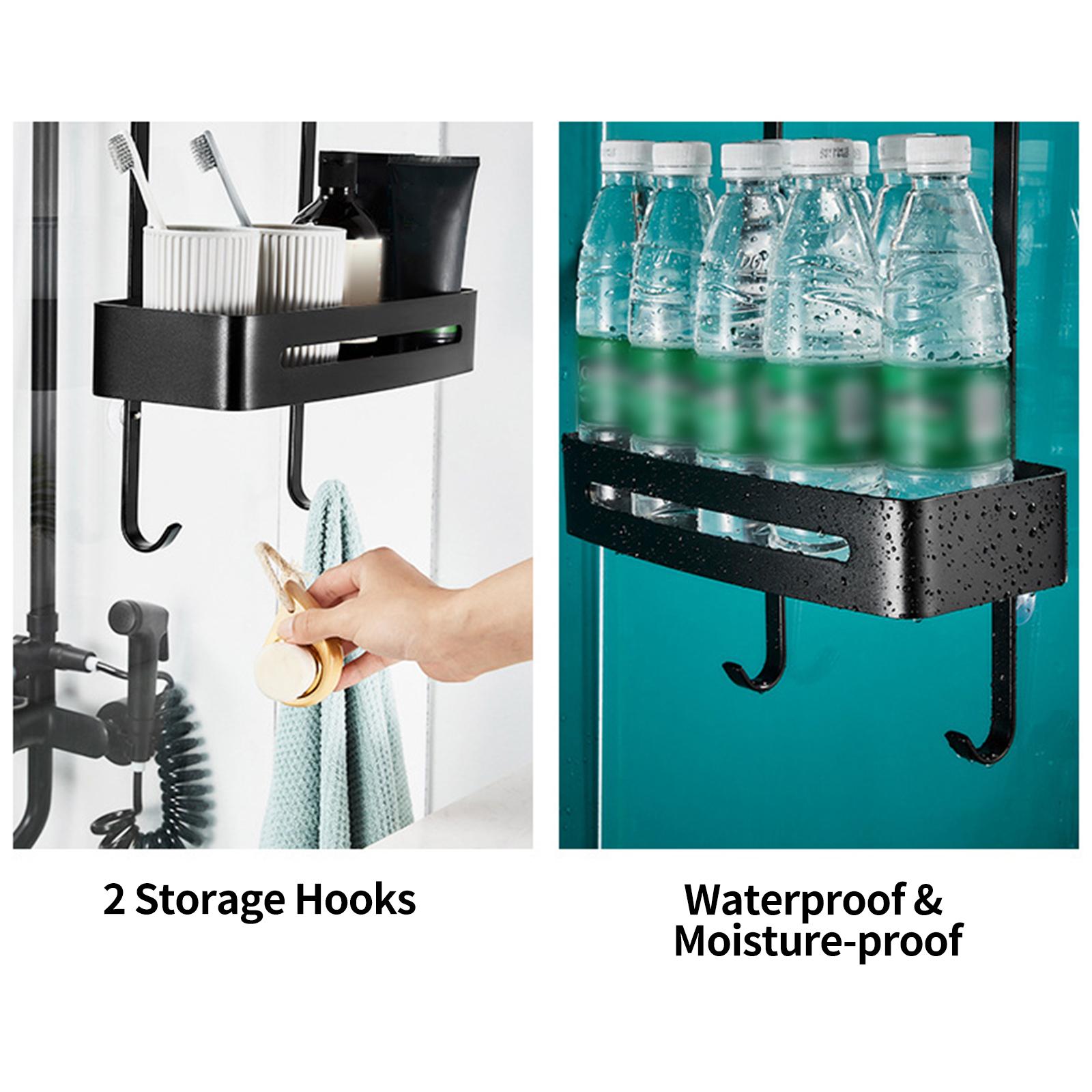 2 Tiers Over The Door Shower Caddy with Hooks Over Door Bathroom Shower Caddy Hanging Storage Organizer Shelves