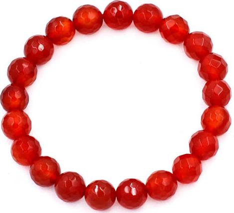 Chuỗi hạt đeo tay Thạch Anh Đỏ Cắt Giác 8 ly 21 hạt - hợp mệnh Hỏa, mệnh Thổ