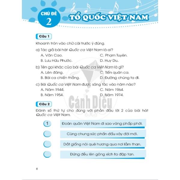 Vở Thực Hành Âm Nhạc lớp 3 - Cánh Diều