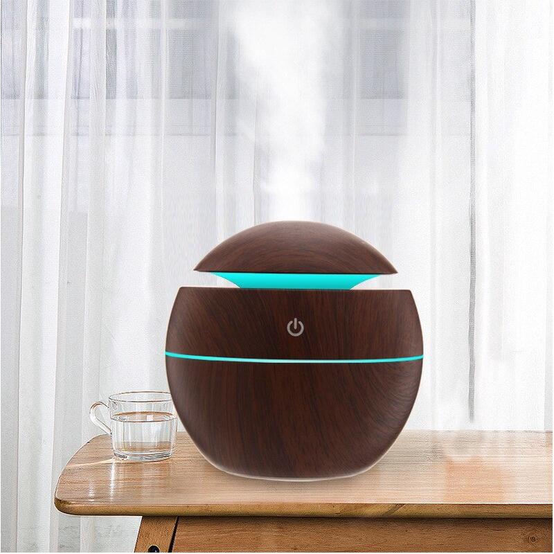 130ml USB Aroma Essential Oil Diffuser Ultrasonic Mist Humidifier Air Purifier 7 Color Change LED Night Light for Office Home