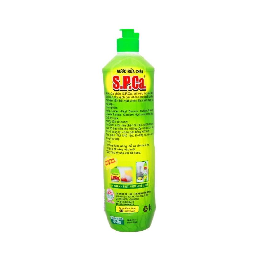 Nước Rửa Chén Bát Cao Cấp SPCa 830g Đậm Đặc Diệt Khuẩn Sạch Nhanh Xả Bọt Nhanh Chiết Xuất